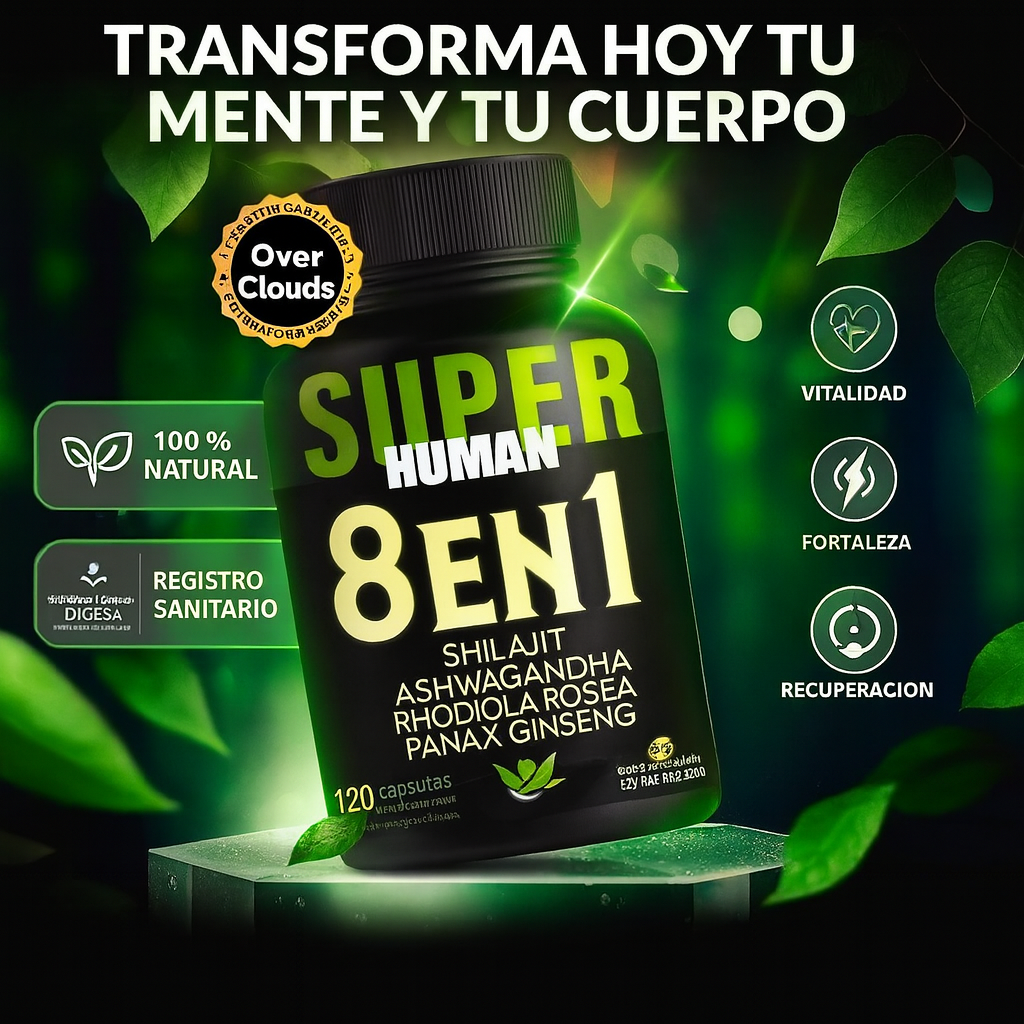 💥 8 en 1 Ultra™ – Cápsulas de Shilajit ✨ Ashwagandha 🌿 Rhodiola Rosea 🌸 Panax 🌱 y Ginseng ⚡