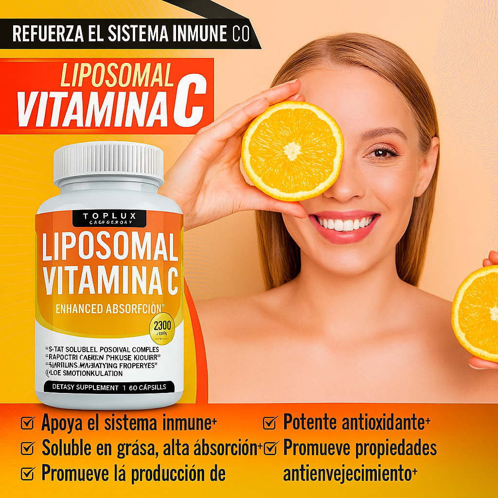🍊 Vitamina C Liposomal™ – Refuerza tus defensas y mejora tu energía diaria ⚡💪 | 60 Cápsulas