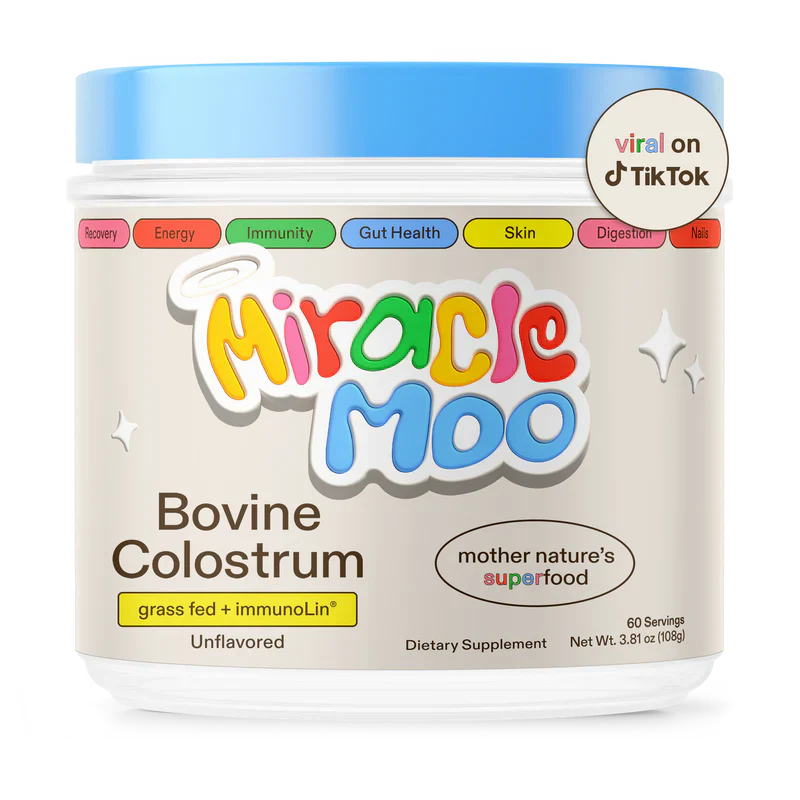 💫🥛 MIRACLE MOO™ – Suplemento natural de calostro bovino 🐮 para reducir la hinchazón 🌿, mejorar la digestión 🍃 y realzar tu belleza desde adentro ✨💖
