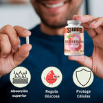 Berberina HCL™ - Cápsulas de Equilibrio de la Glucosa y Prevención Diabética con Canela y Cúrcuma (150 Cápsulas)